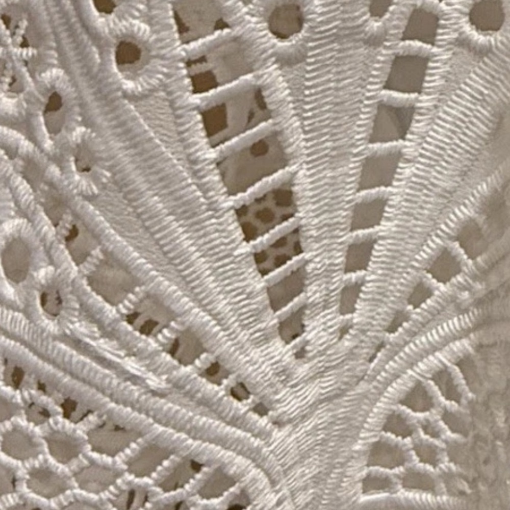 Shoshanna Eyelet Blouse White Ruffle Tie Neck Small - Picture 4 of 8